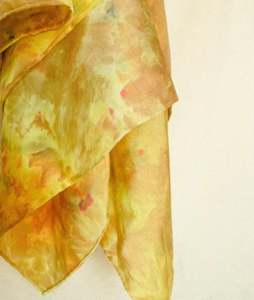 Silk Bandana in tool – riverside Neon Desert dye 