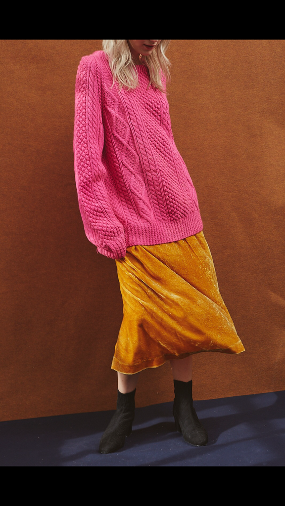 Mid Length Skirt in Velvet - riverside tool & dye