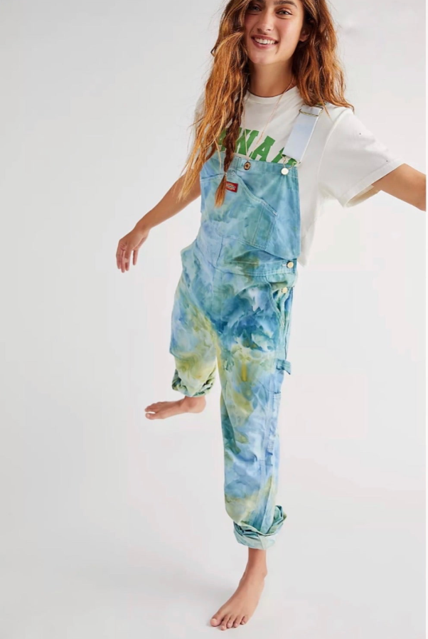 PAINTER OVERALLS ピンクオーバーダイ Baby girl pink honeycomb overalls with bows - quartz pink