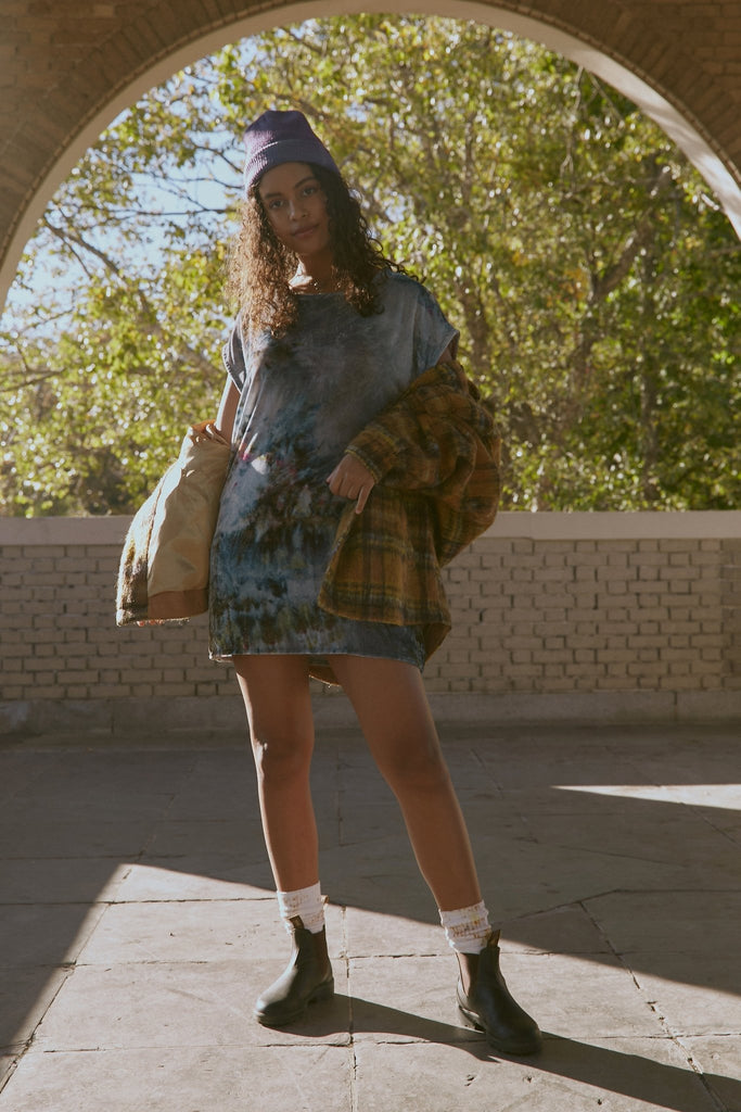 Box Dress in Velvet WaterLily - riverside tool & dye