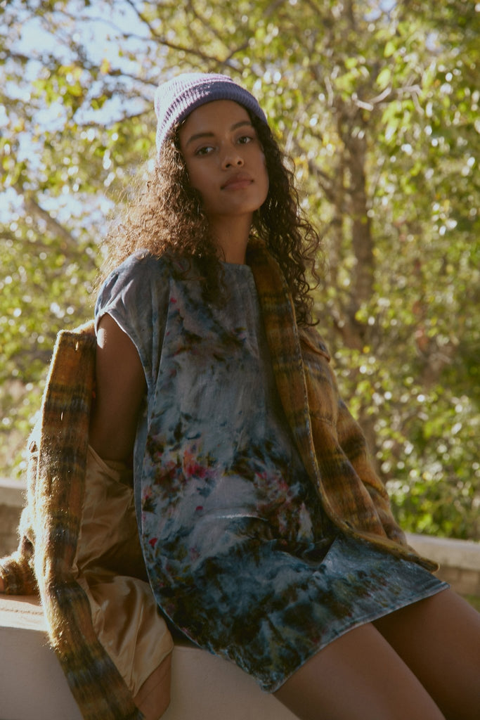 Box Dress in Velvet WaterLily - riverside tool & dye