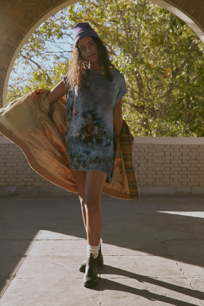 Box Dress in Velvet WaterLily - riverside tool & dye