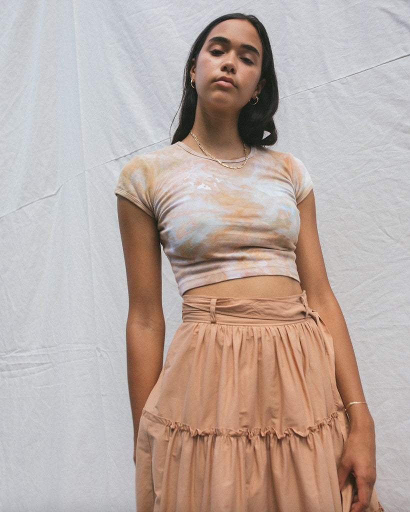 Cap Sleeve Tee in Ivory - riverside tool & dye