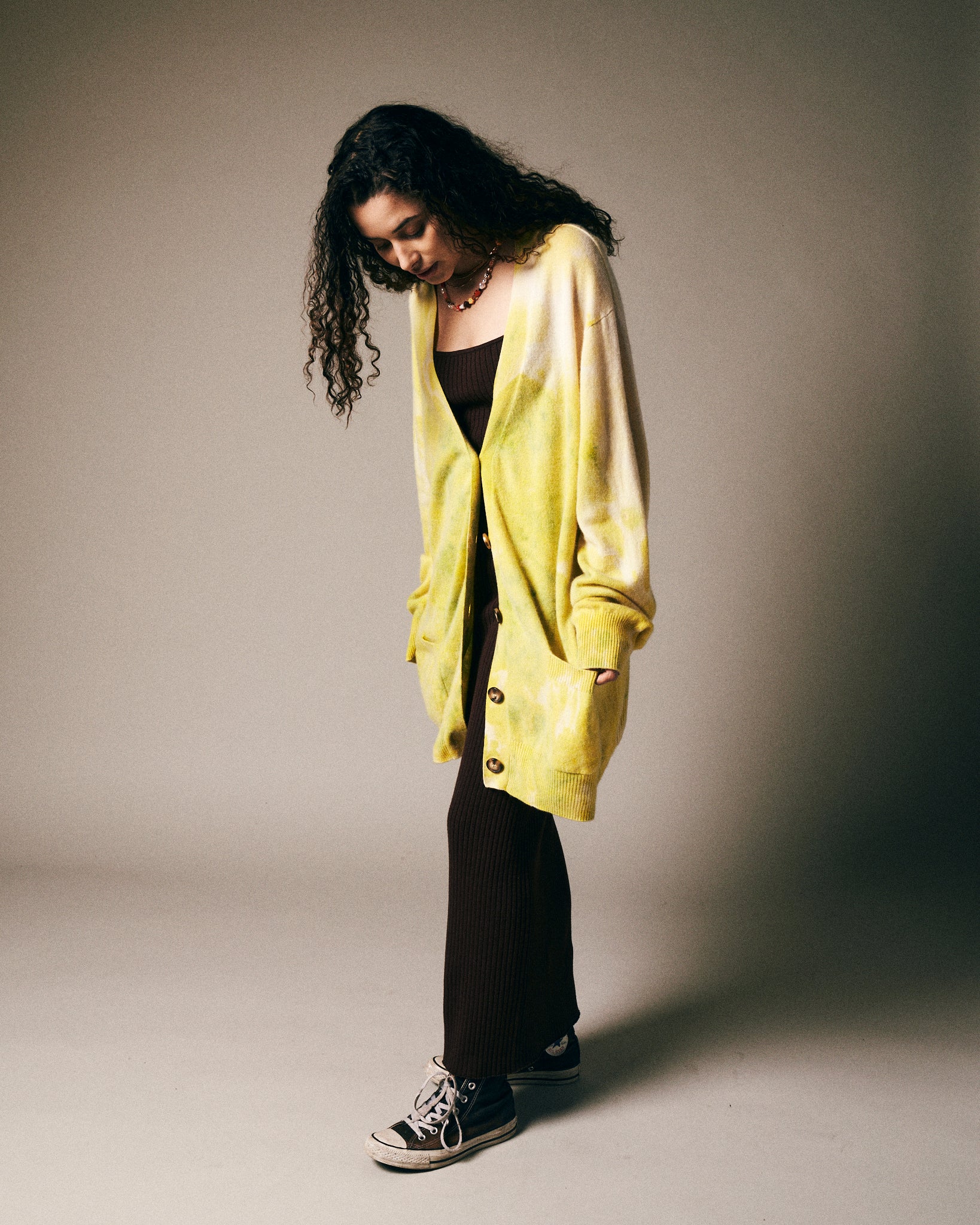 トップス 041011 WELLDER Combination Drivers Knit Twist Pattern Two Way Zipper Knit Cardigan CD20 - Korean