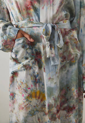 Full Moon Kimono Robe in Silk/Waterlily - riverside tool & dye