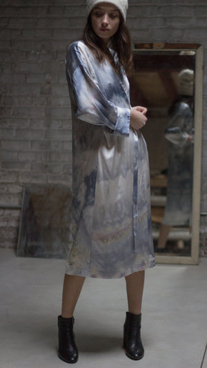 Kimono Dress in Silk Charmeuse - riverside tool & dye