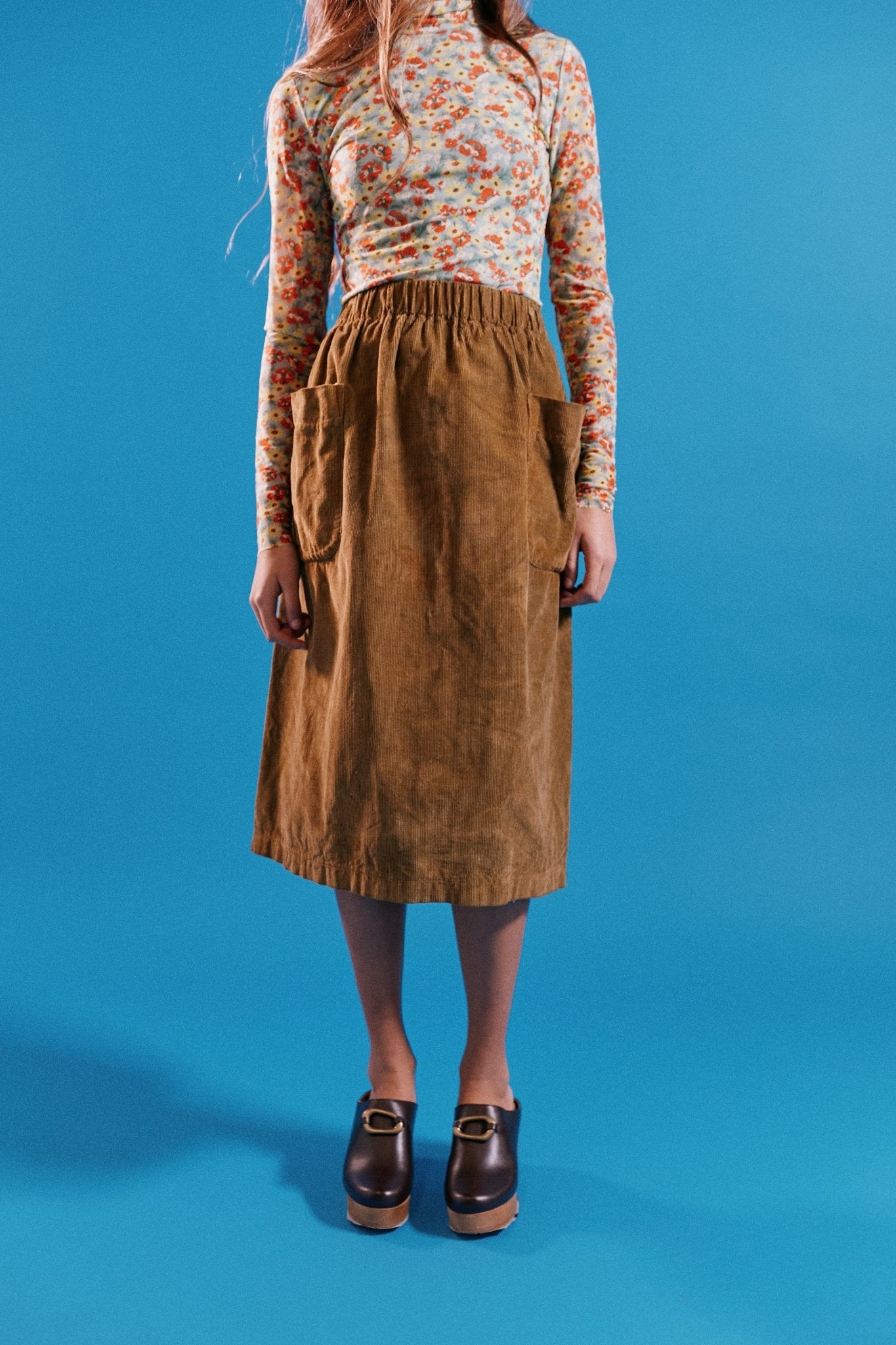Patch Pocket Skirt in Corduroy - riverside tool & dye