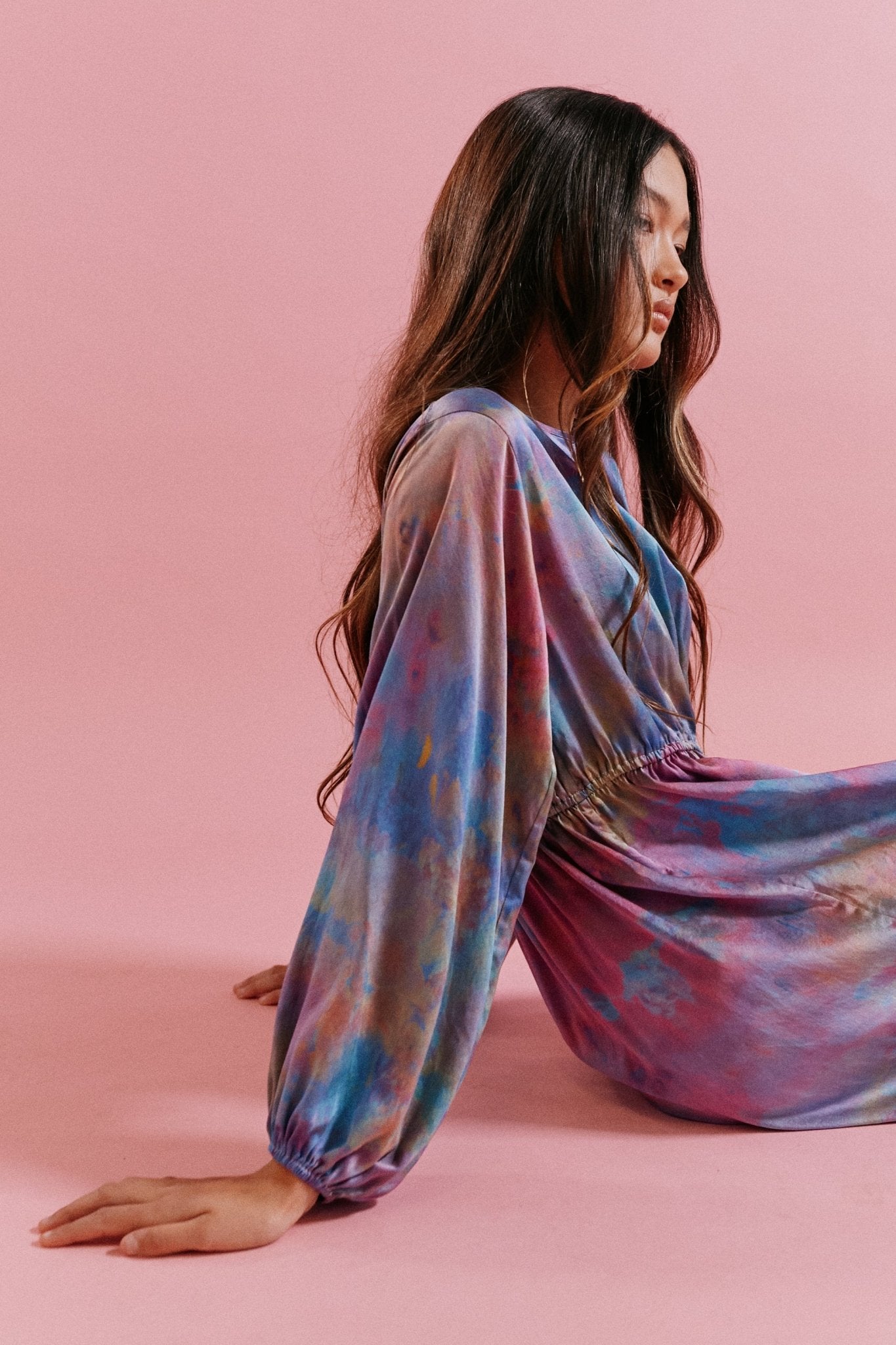 Silk Dress in Rainbow – riverside tool & dye