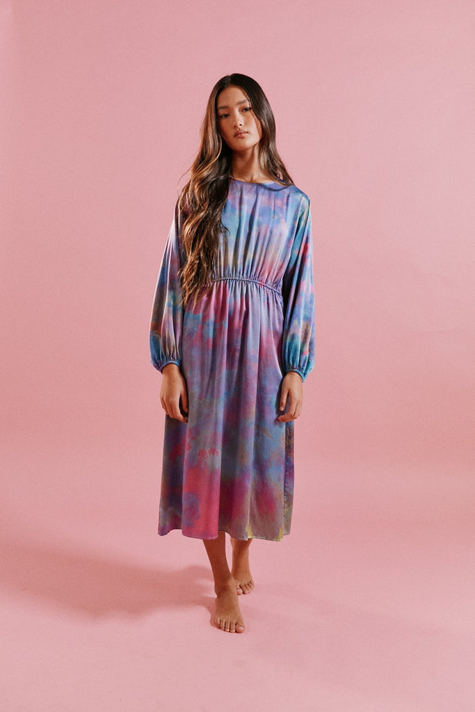 Silk Dress in Rainbow - riverside tool & dye