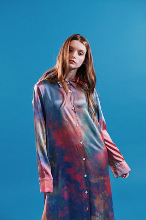 Silk Maxi Buttondown in Rainbow - riverside tool & dye