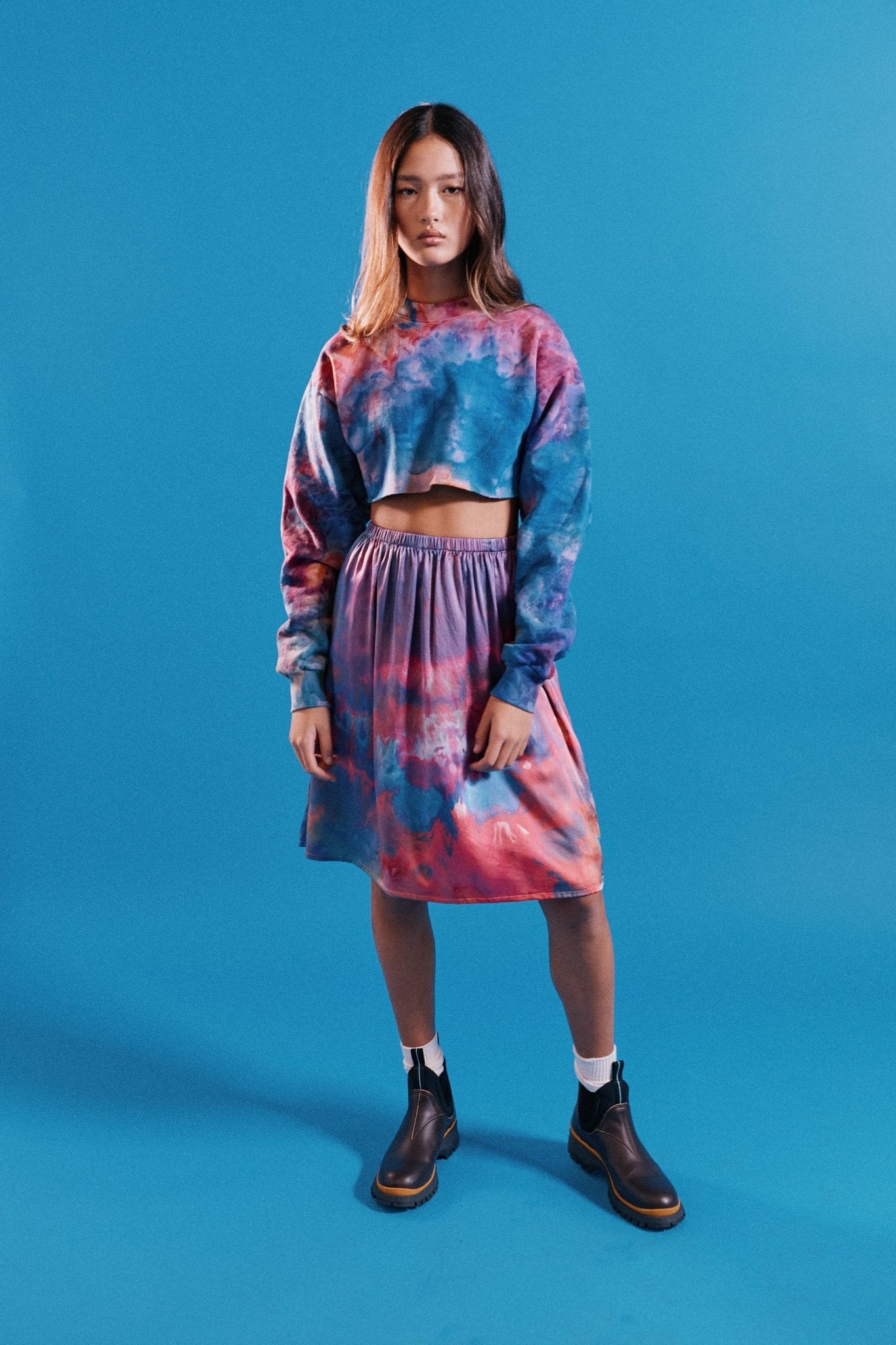 Silk Slip Skirt in Rainbow - riverside tool & dye